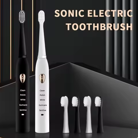 Jian Brand Adult Black and White Classic Sonic Toothbrush Adult 5-Speed Mode USB Charging Ipx7 Waterproof Sonic Electric Toothbr