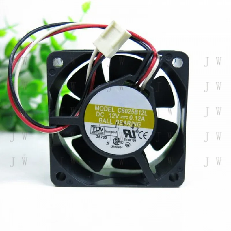 

DDW 1PCS for AVC C6025B12L 6025 6CM 12V 0.12A double ball mute cooling fan 3pin