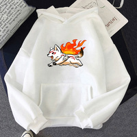 Okami Sweatshirt Cute Cartoon Wolf Hoodie Casual Men/women Pullover Long Sleeve Winter Fleece Clothing Oversized O-neck Sudadera