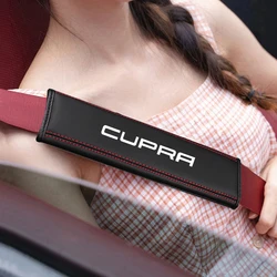 2PCS Leather Car Seat Belt Cover Shoulder Pads For Seat Cupra Leon Ibiza Ateca Arona Cordoba Toledo Altea Arosa Accessories