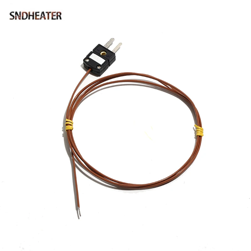 SNDHEATER TT-J-24-SLE PTFE изоляционный термопара, кабель датчика температуры 0,5 м, 1 м, 2 м, 3 м, 4 м, 5 м, испытательный провод Fiberclass с вилкой