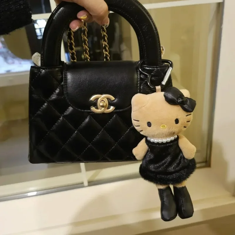 Hello Kitty Luipaard Lange Been Pop Kawaii Sleutelhanger Zwart Kt Kat Animatie Randapparatuur Speelgoed