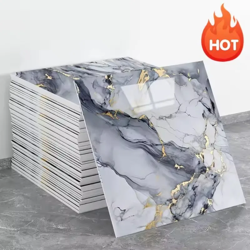 Marble Peel and Stick Backsplash Waterproof Washroom Wall Panels, Peel and Stick Tile, PVC Wall Panels for Kitchen