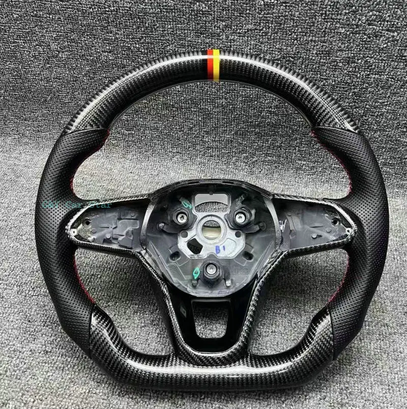 

100% настоящее углеродное волокно, автомобильное рулевое колесо для VW MK8 Golf 8R GTI R ID3 ID4