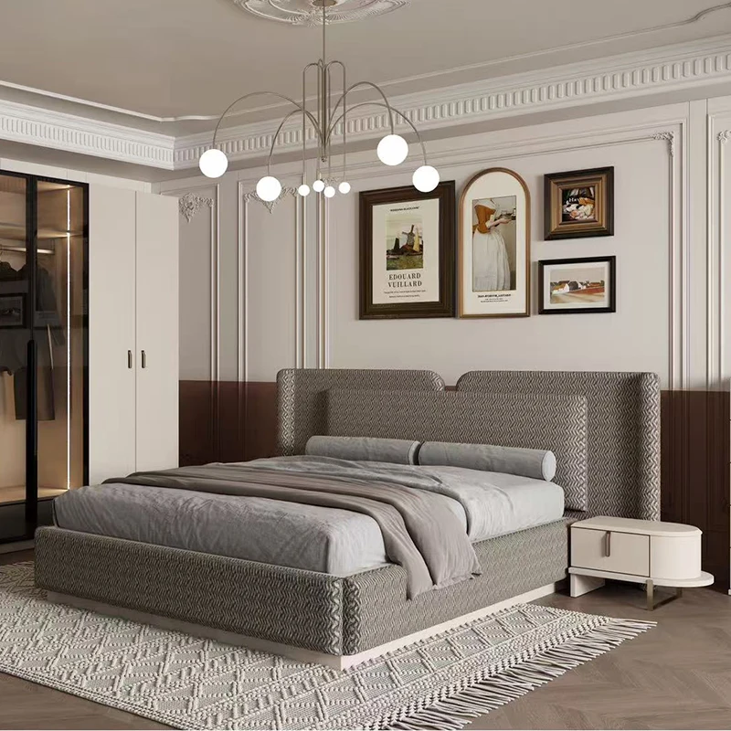 &High Quality Storage Cozy Minimalist Wooden King Size Classic Master Bedroom Complete Furniture Luxury Modern Set