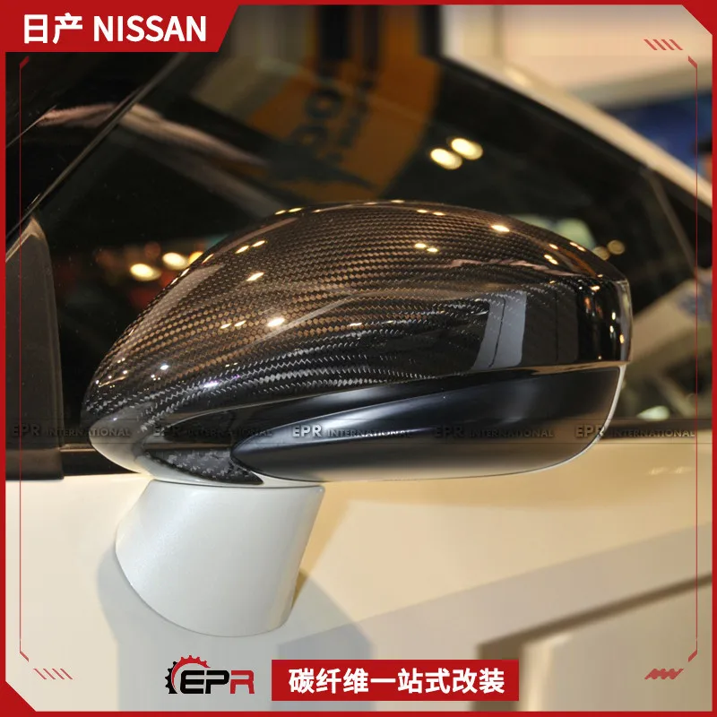 SAAR متوافق مع أجزاء تعديل ألياف الكربون Nissan R35 GTR يغطي الإطار مرآة الرؤية الخلفية #3