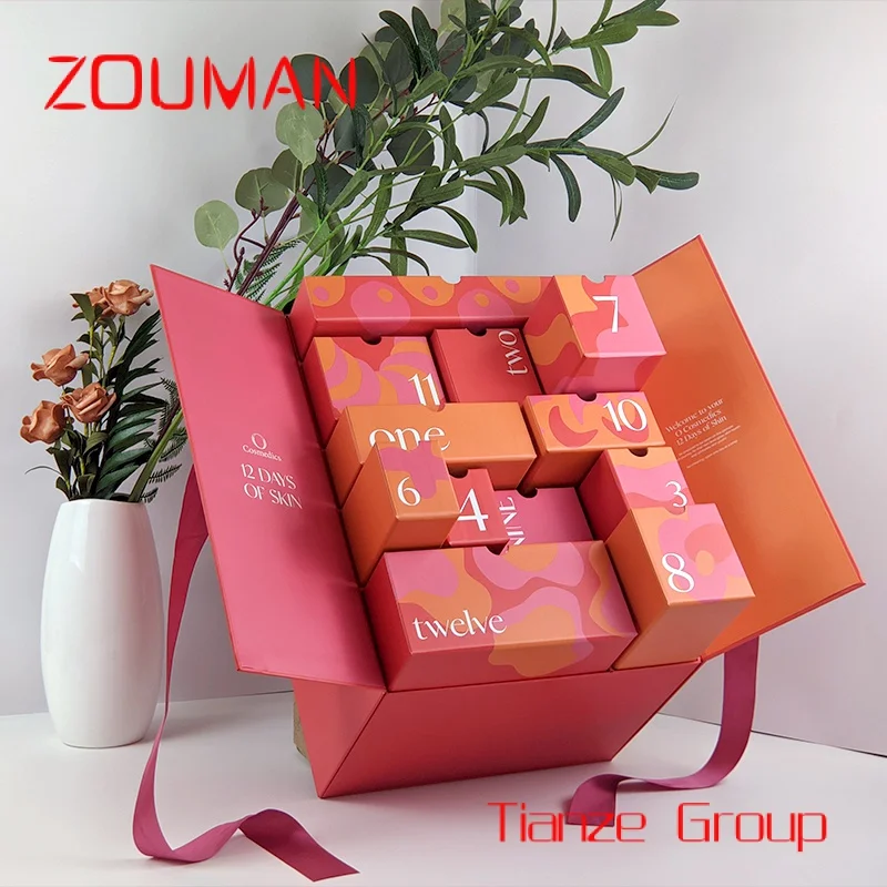 2023 Kerst Adventskalender Verpakking Geschenkdoos Eco Vriendelijke Custom Product Mysterie Verrassing Papieren Doos