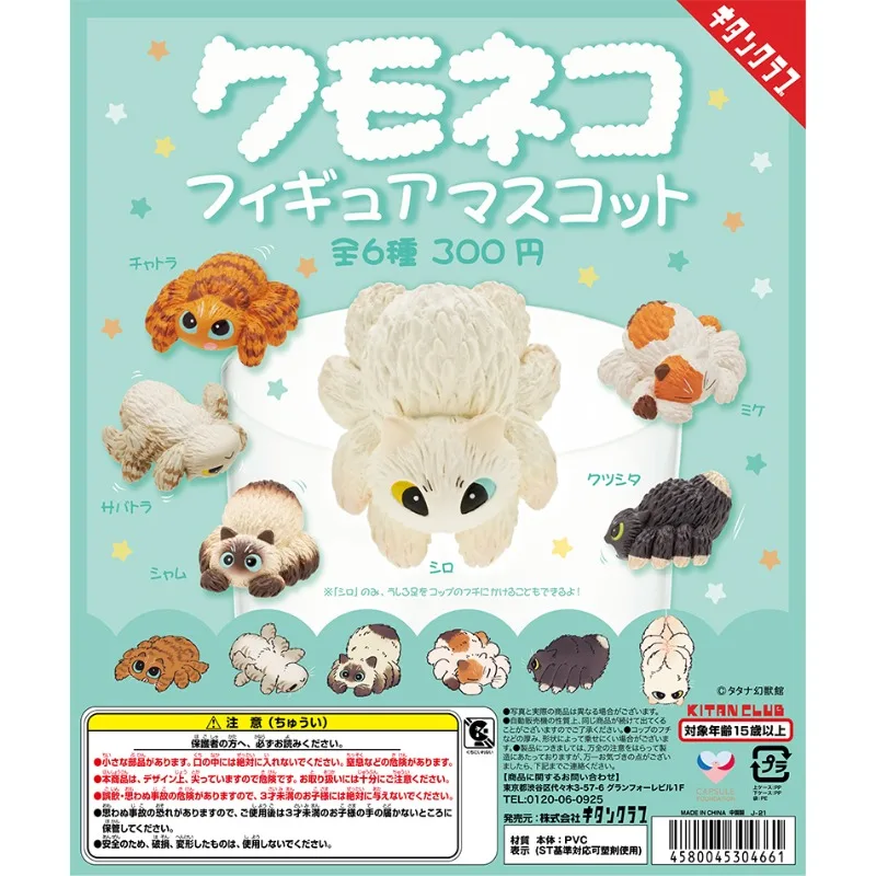 Original Gashapon Kapsel Spielzeug Figur Kawaii süße siamesische Katze Spinne Miniatur Tier Figur Anime Modell