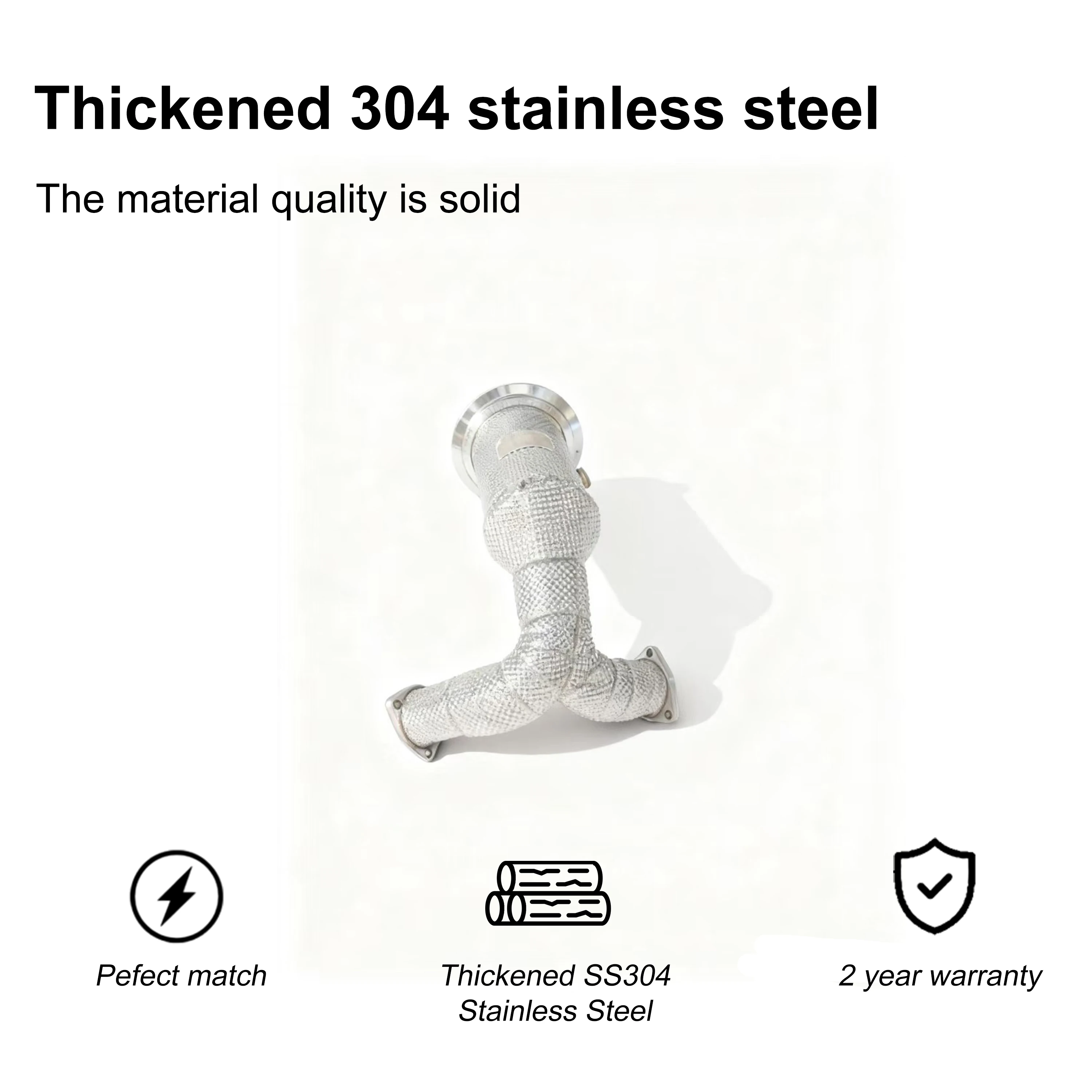 ACE Passend für Audi S4 B9 S5 3.0T Auspuff-Downpipe mit Hitzeschild Hochwertiges SUS304 Auspuffrohr Verlustfreie Installation – Detail 6