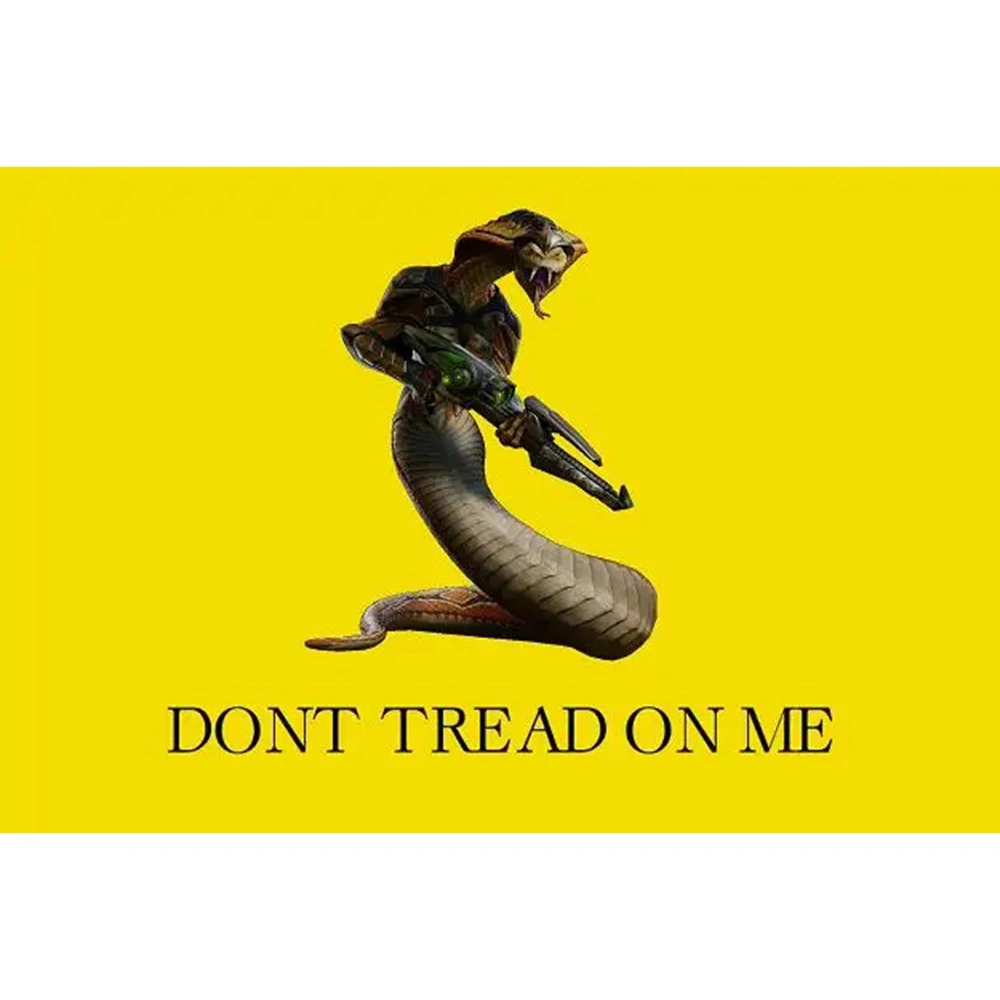 2x3ft DONT TREAD ON ME flag 150cmx90cm CUSTOM DECORATION Big snake gun BANNER
