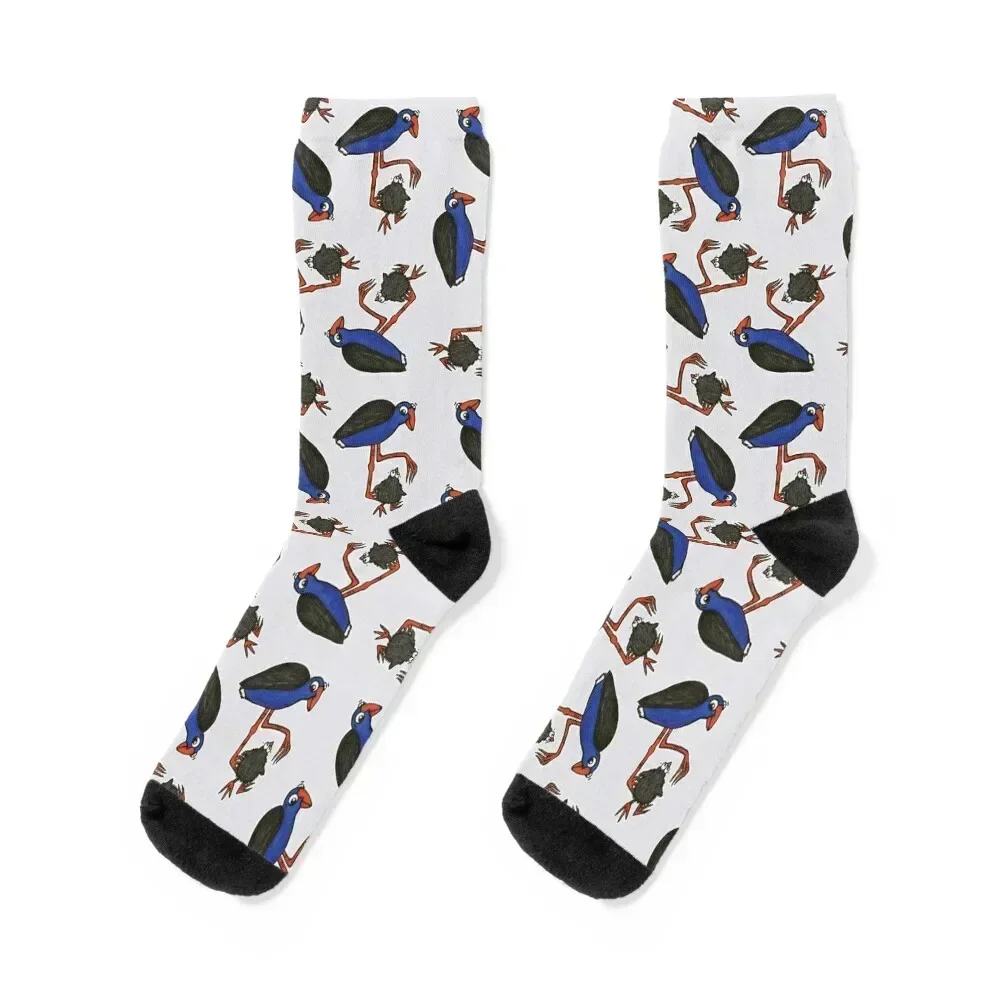 

Cute NZ Pukeko - clock ft. Te Reo Maori numbers Socks moving stockings anti slip football sport Boy Child Socks Women's