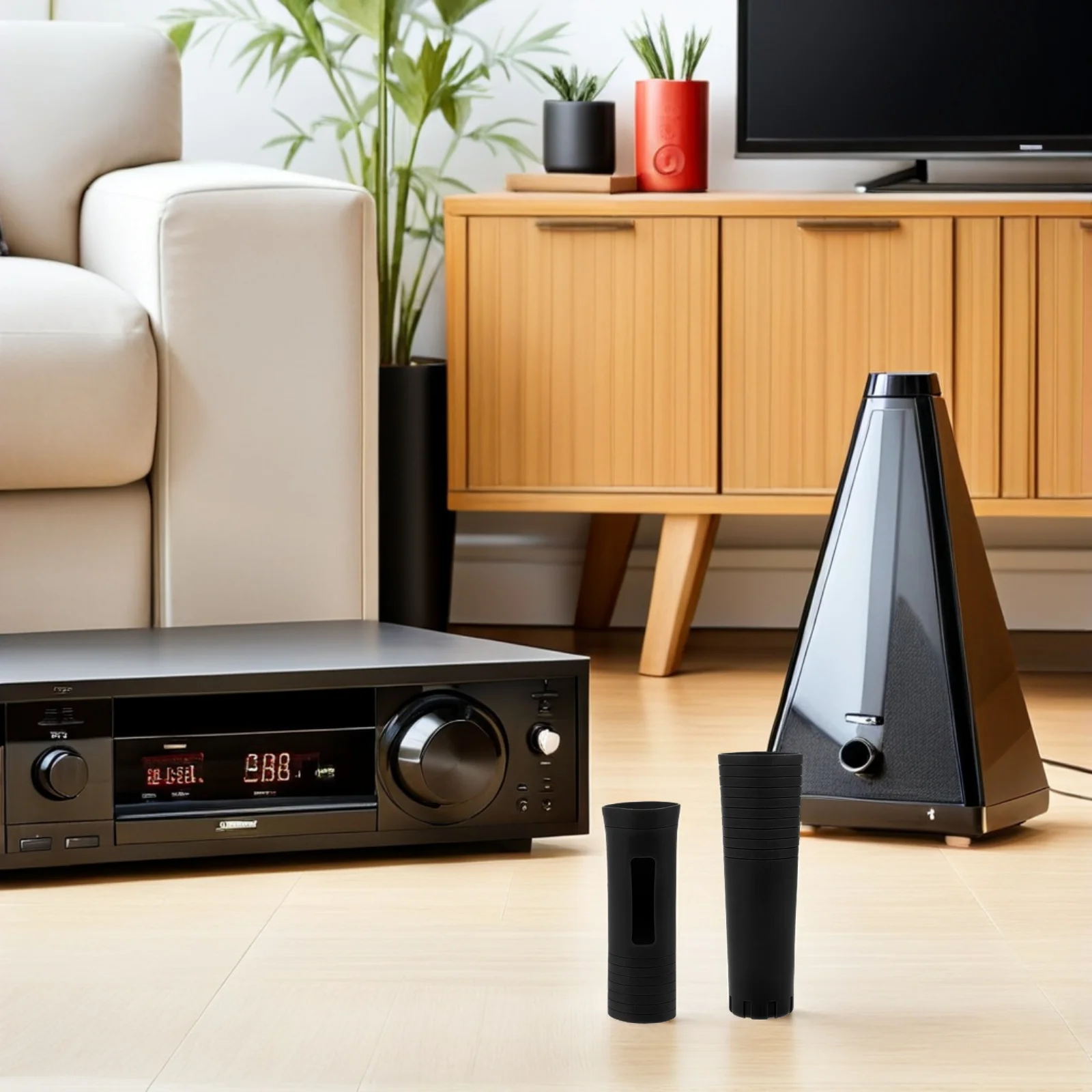 

2Sets Anti-Slip Shockproof Silicone Mic Sleeve Protector Case for Wireless Handheld Microphone Ktv Karaoke Mini Microphone Cover