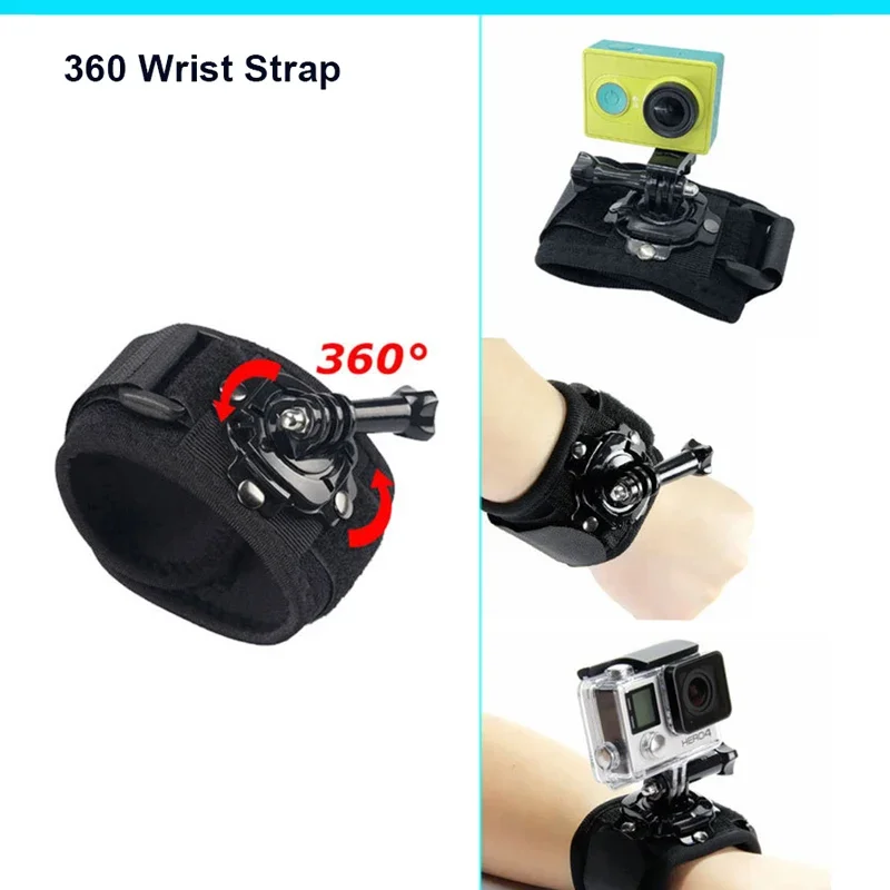 Chest strap head-mounted adapter selfie stick Set For GoPro Hero Black Mount Kit For Yi 4k For Sjcam Action Camera Accessories