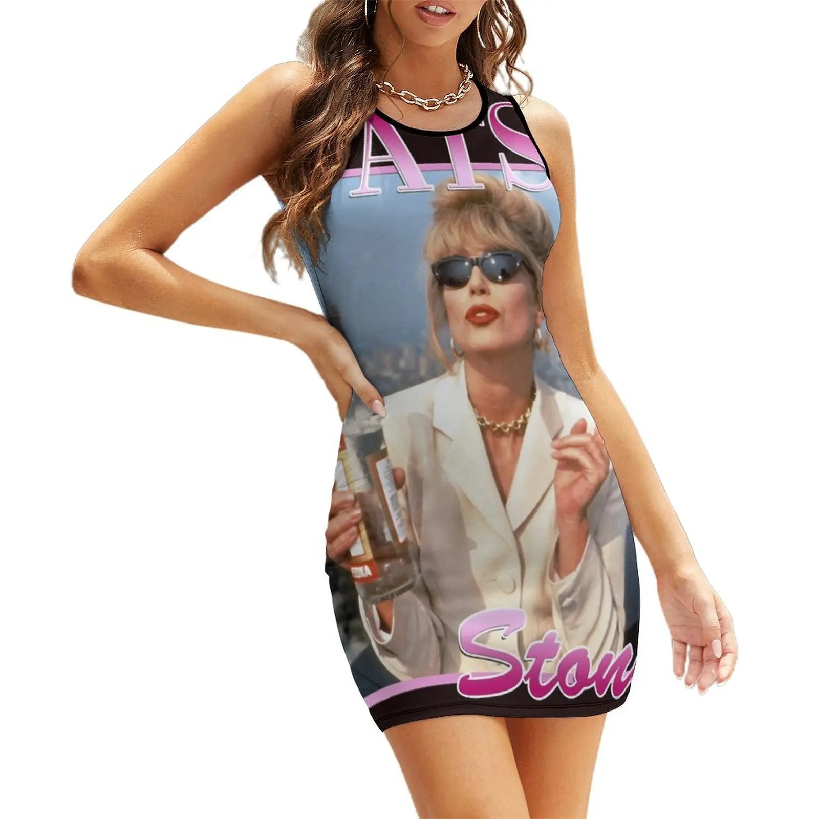 

Patsy Stone Ab Fab Essential T-Shirt Sleeveless Sundress women clothes Evening dresses women's fashion dresses