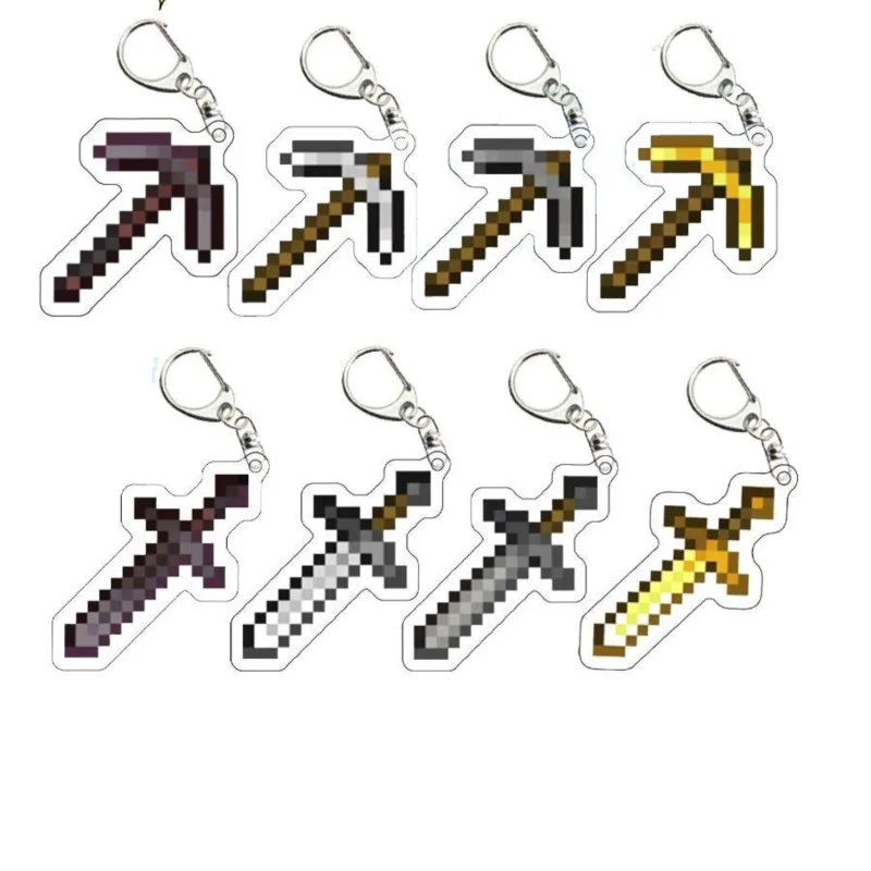 Kawaii Pixel World Buddy Keychain Pixel Hero Collectible Key Chain Bag Charms Souvenir Creative Pendant Q Version Cartoon Fans