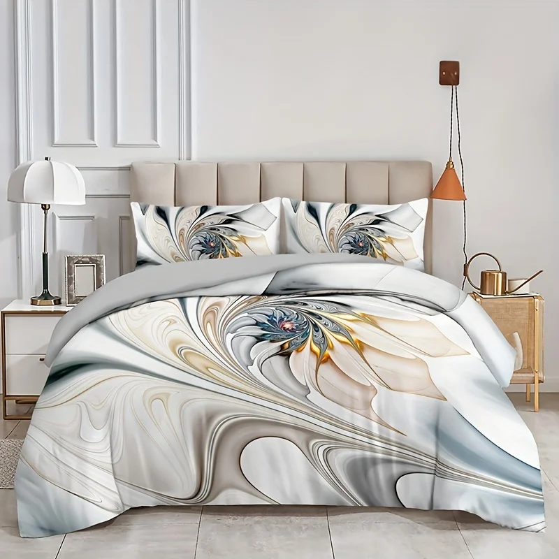 Fashion Luxury Marble Print Duvet Cover Set Soft Comfortable Bedding Set For Bedroom Guest Room