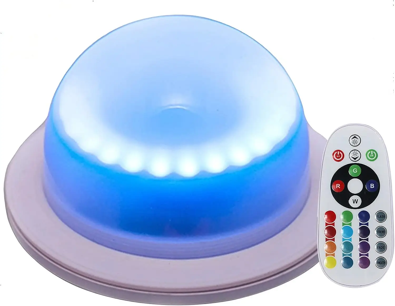 Rechargeable RGBW LED Module under table Hanging light Base w/Remote control Waterproof Furniture mood light replacement Wick