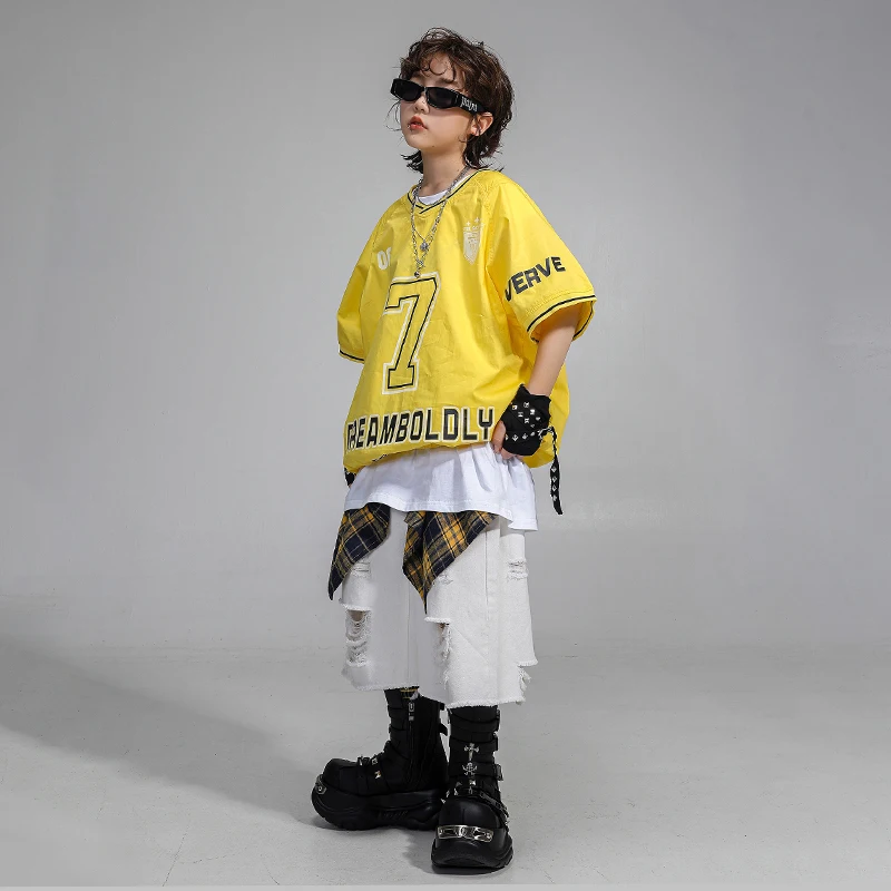 Maglietta Hip Hop per ragazze Streetwear Pantaloncini da ballo Ragazzi Pullover K-pop Set di vestiti jazz per bambini Abiti da ballo di strada per bambini