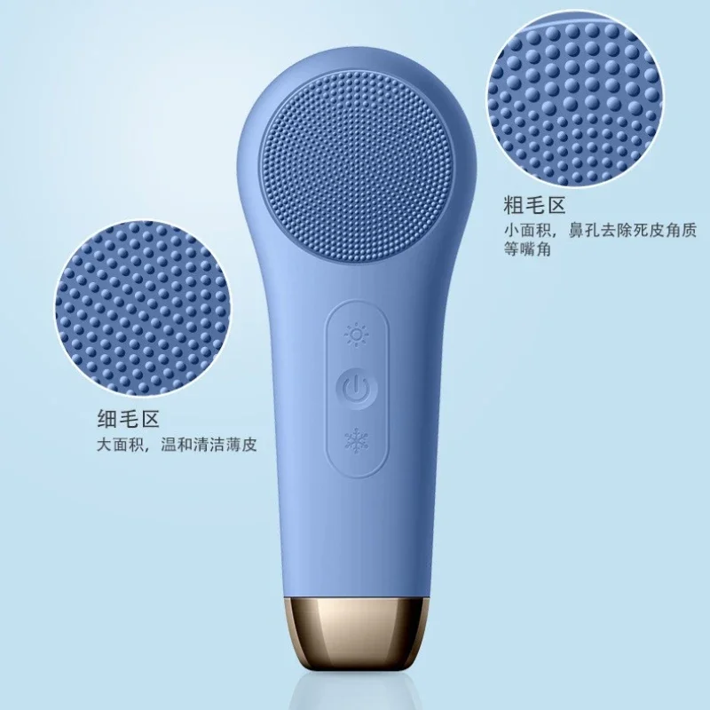 Gratis Verzending Hot En Koude Elektrische Facial Cleaner Siliconen Gezichtsreiniging Instrument Porie Reiniging Verjonging Waterdicht