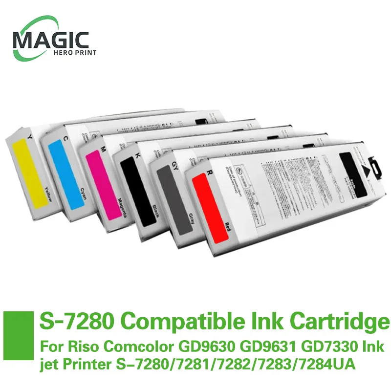 Compatible Ink Cartridge For Riso Comcolor GD9630 GD9631 GD7330 Inkjet Printer S-7280/7281/7282/7283/7284UA (5 Color Optinal)