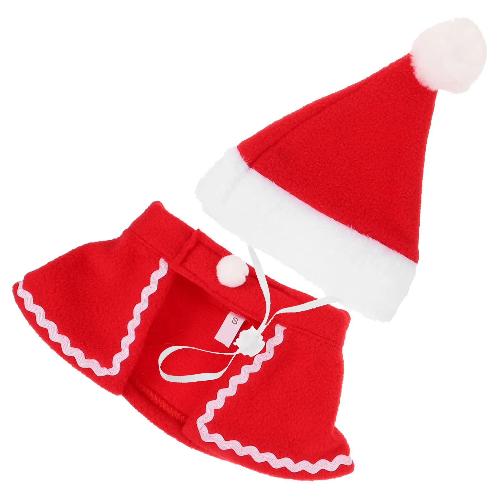 

Pet Hat Scarf Set Fleece Material Soft Comfortable Christmas Design Dog Cat Clothes Party Props Photo Accessories