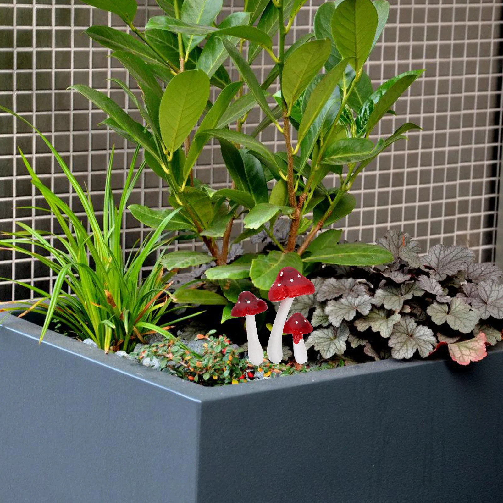 

6pcs Simulated Mushroom Decor Ceramic Garden Mushrooms Outdoor Fairy Toadstool Fake Bonsai Craft Figurines Lightweight