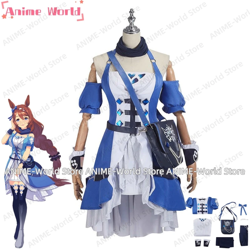 《Aangepast formaat》Anime Uma Musume Pretty Derby Super Creek Cosplay Kostuum Halloween Hallowmas Party Volwassen Rekwisieten