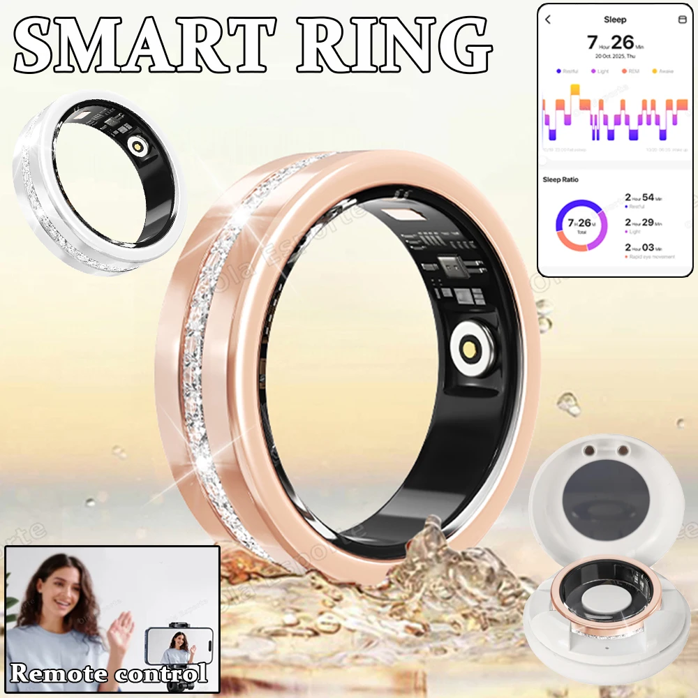 

Ola Esporte Diamond Smart Ring 2025 Women Health Monitor Ring Heart Rate/Blood Oxygen/Sleep Monitor Sports Waterproof Smartring