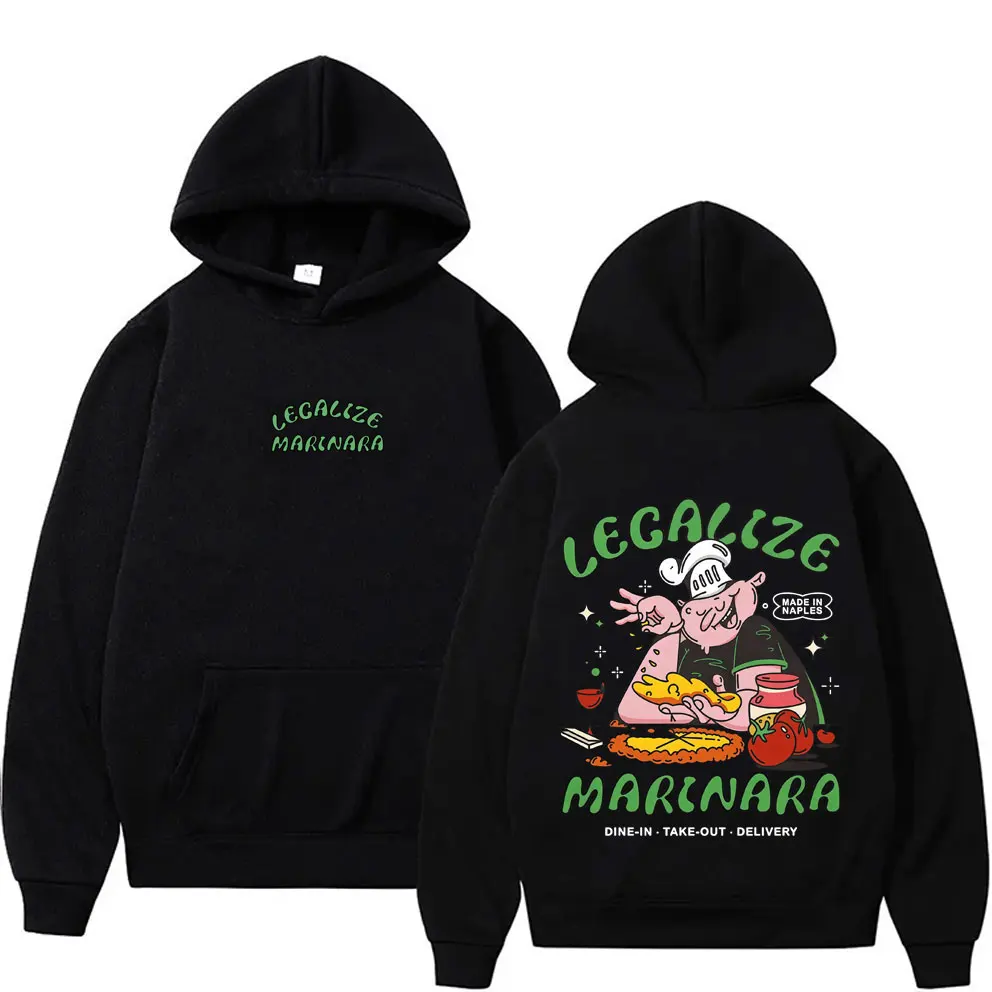 

Legalize Marinara Food Funny Meme Hoodie Men Women Casual Oversized Fleece Cotton Pullover Men's Cartoon Humor Oversized Hoodies