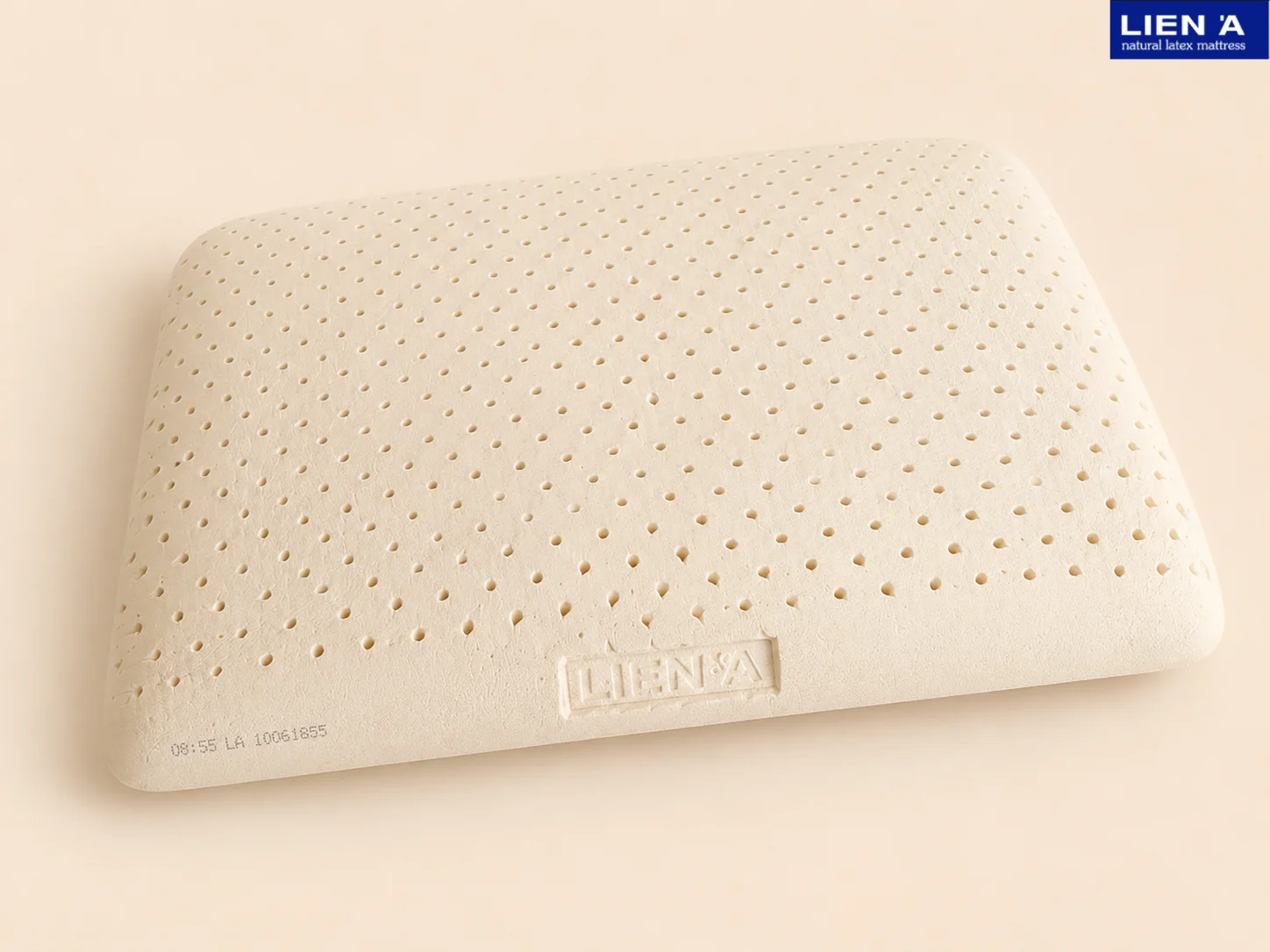 LIEN'A Natural Latex Pillow: Breathable, anti-mite, soft responsive bed pillow for back/side sleepers, ensuring beauty sleep.