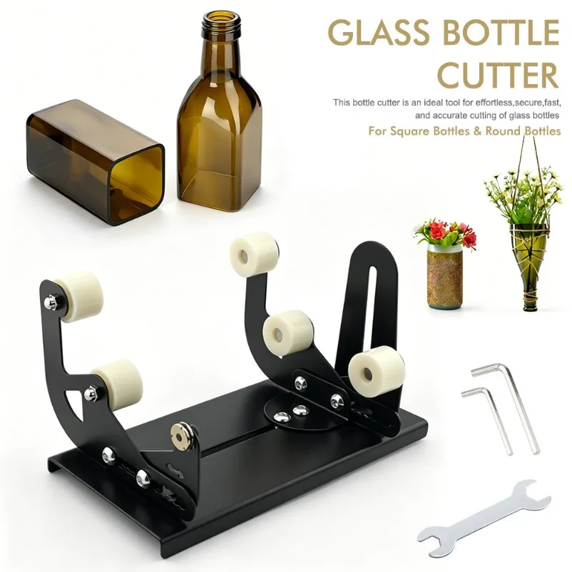 Glass Bottle Cutting Tool, Square Round Wine Bottle Cutting Machine DIY Handmade Glass Processing Tool