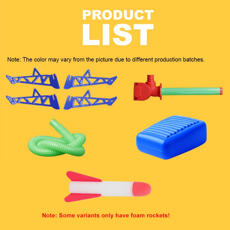 Pompe à air à pédale pour enfants, kit de jouets lanceur de fusée, accessoires de fusée en mousse pour garçons et filles, saut en plein air, lancement de sport, jeu de fusée