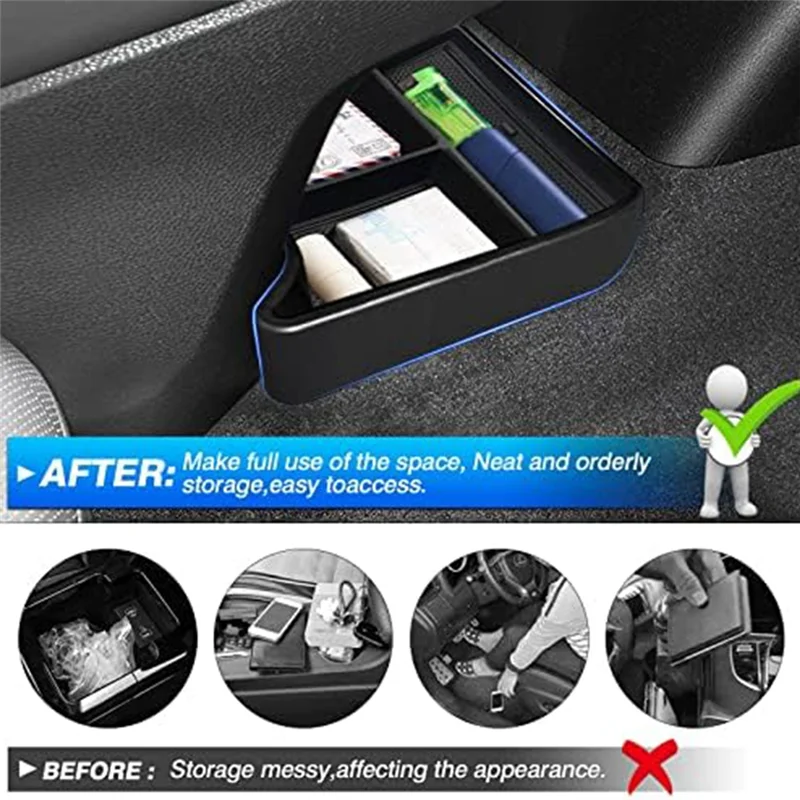 ل Id.4 VW Id4 2021-2023 صندوق تخزين وحدة التحكم المركزية وحدة التحكم المركزية أسفل إدراج صينية صندوق تخزين جانبي للباب #5