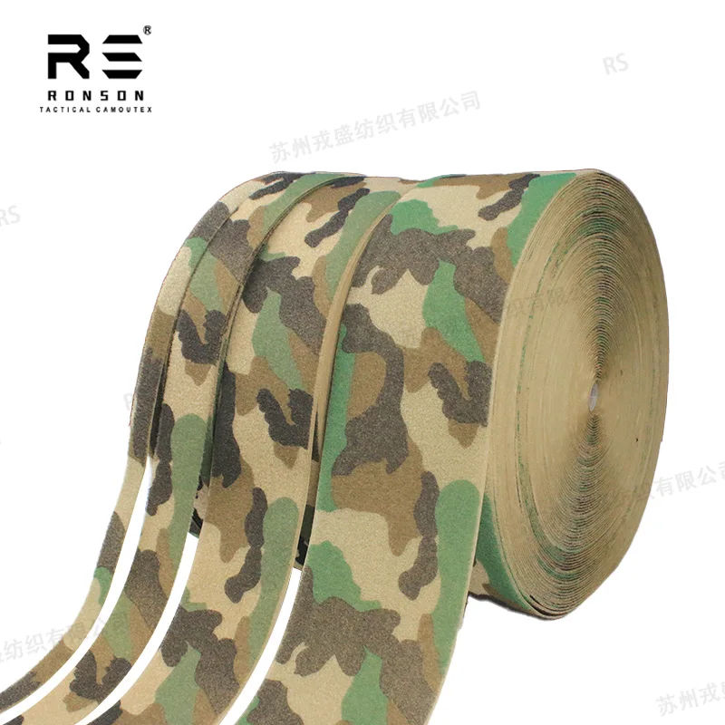 M81 Woodland camuflaje impreso 4 pulgadas Nylon para cinta de sujeción de bucle de Velcro Material ecológico para engranajes tácticos gran oferta