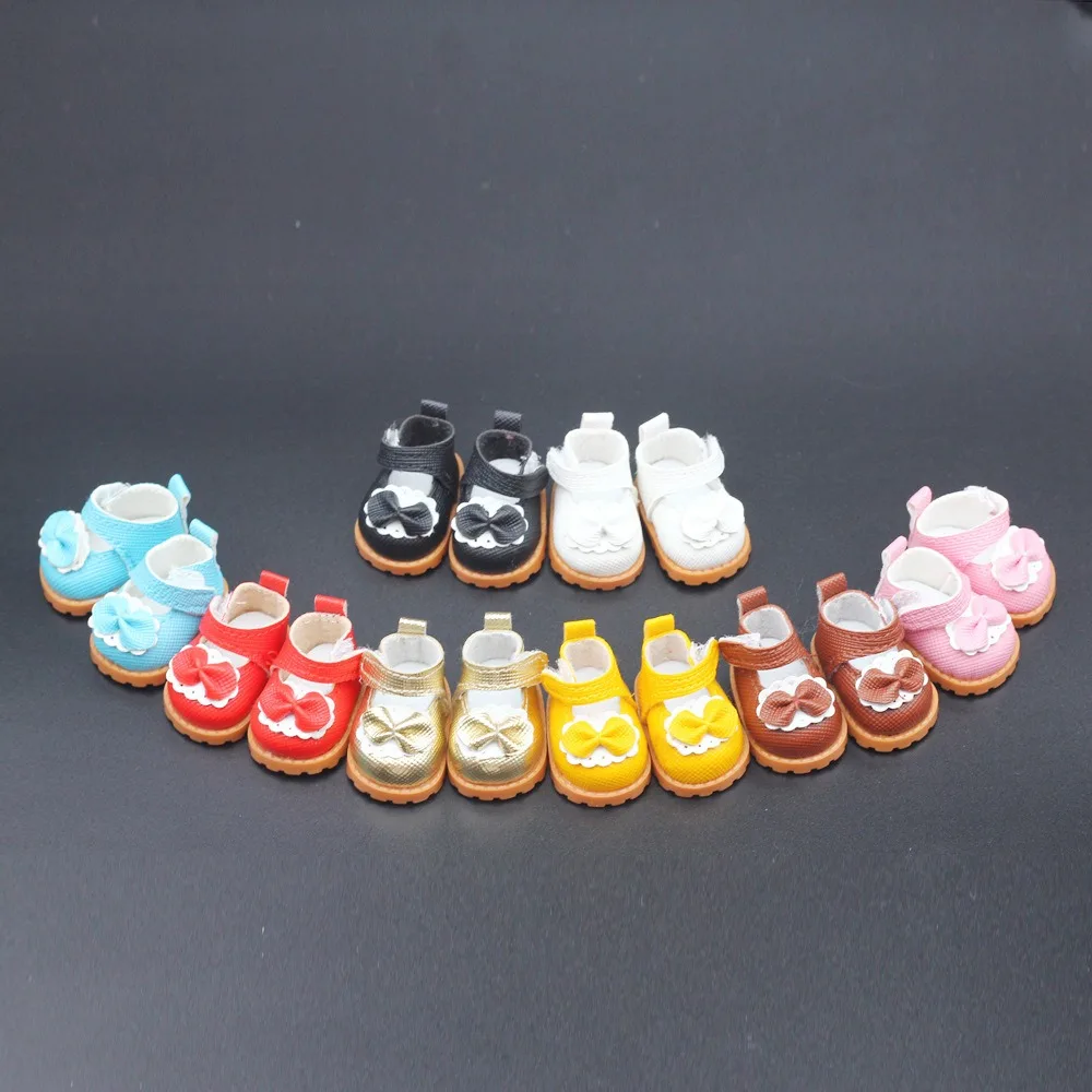 Chaussures en cuir de poupée, chaussures à nœud pour 17cm La 10cm EXO/chaussures de doigt de poupée en coton, accessoires de poupées