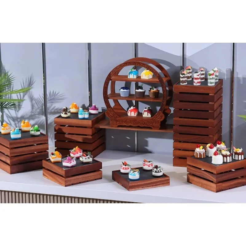 European Stainless Steel Dim Sum Dessert Rack Hotel Buffet Cake Stand Afternoon Tea Tea Break Table Serving Display Tray
