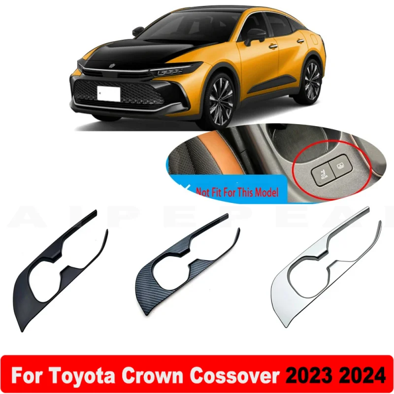 LHD Or RHD For Toyota Crown Cossover 2023 2024 Car Accessories Carbon Fiber Interior Car Water Cup Holder Decoration Frame Trim