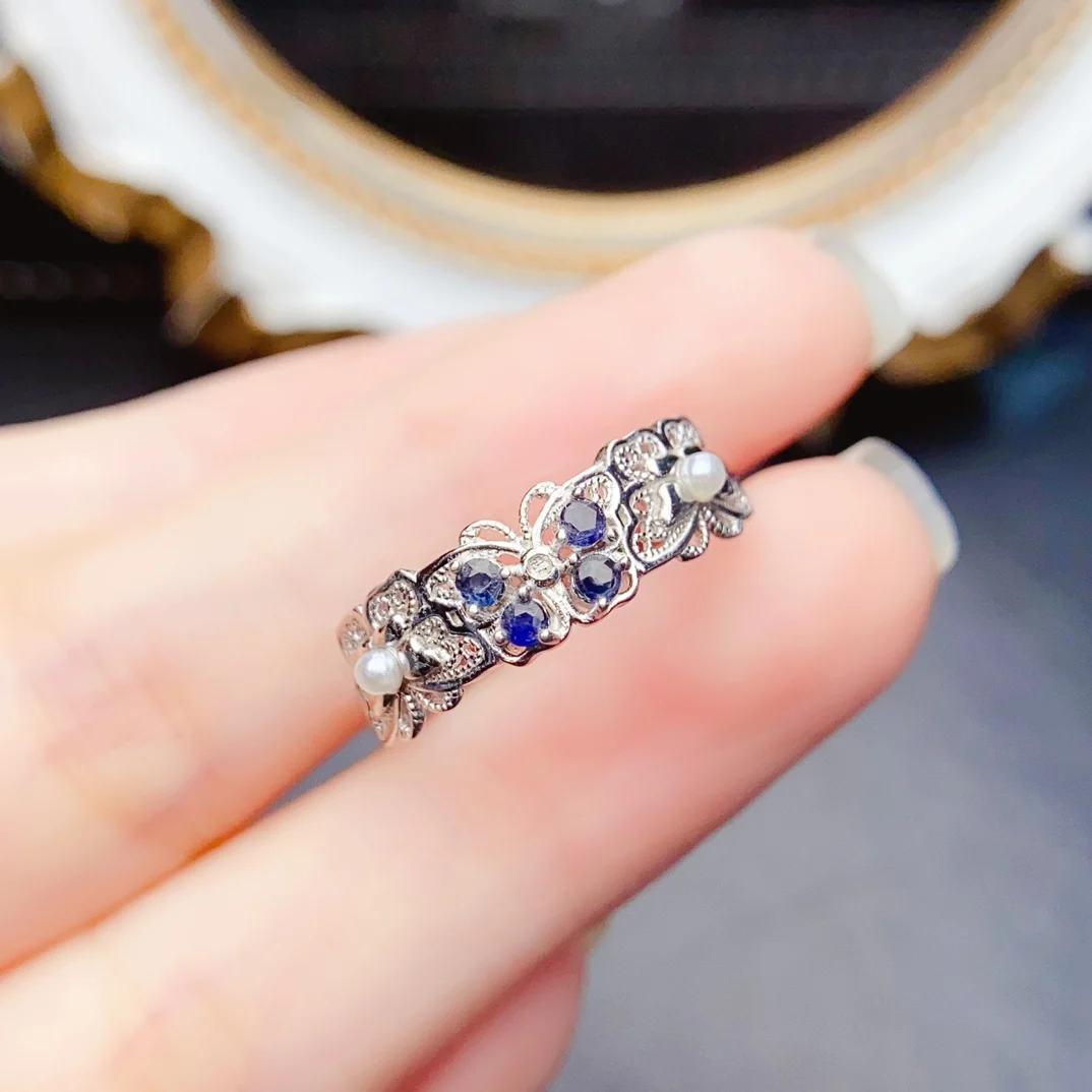 

Кольцо с натуральным сапфиром 2,5 мм, стерлинговое серебро S925, сертификат, дизайн бабочки, изысканные модные очаровательные свадебные украшения для женщин FS