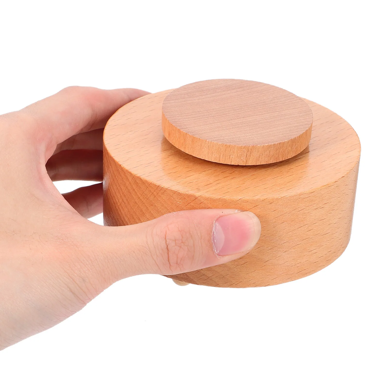 

Music Box Base Wooden Round Rotating Replacement Display Stand Wind-Up DIY Kit for Craft Projects Gifts Music Lovers