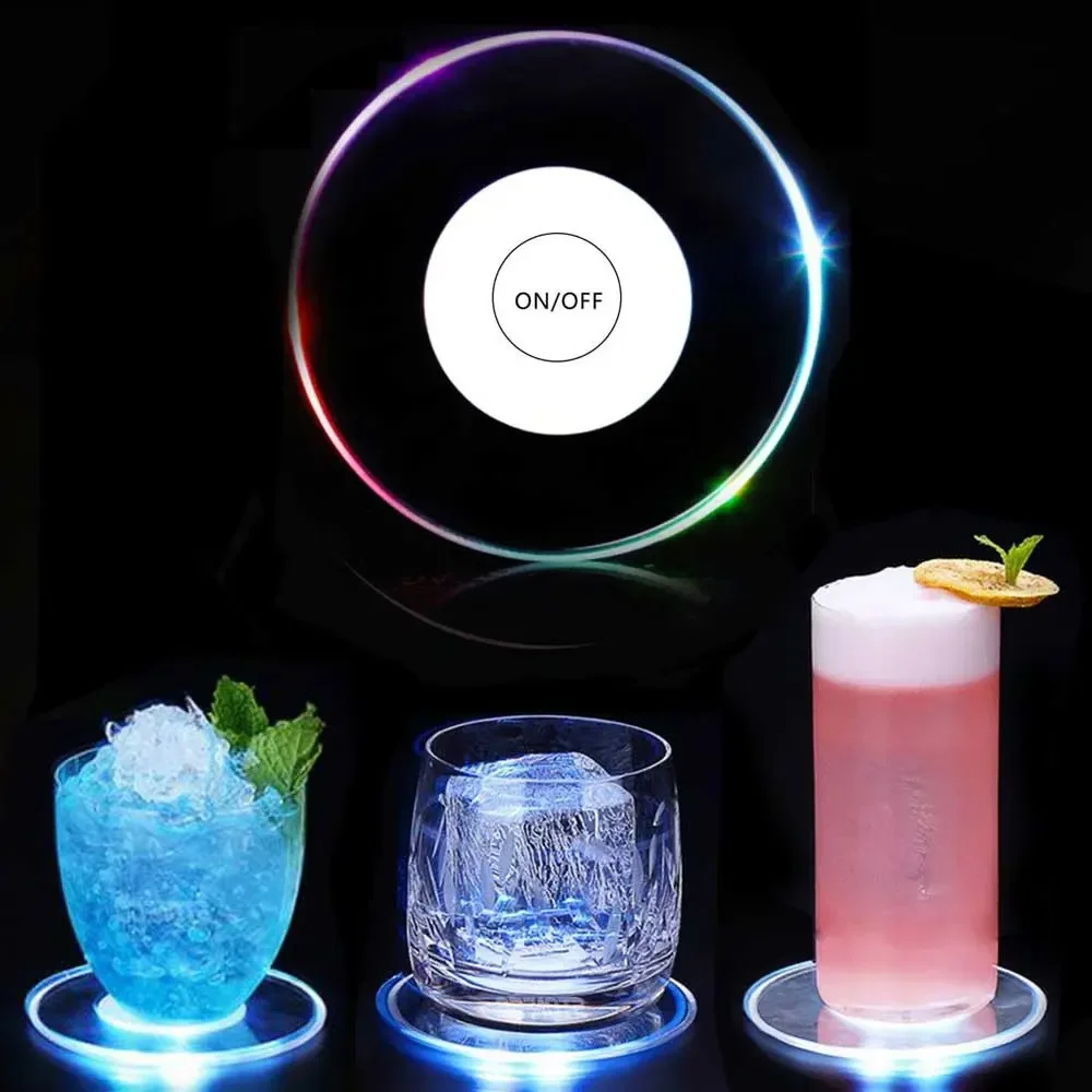 JJYY Acrylic Crystal Ultra Thin Creative Led Glow-in-the-dark Roller Coaster Bar Cocktail Base Party Roller Coaster