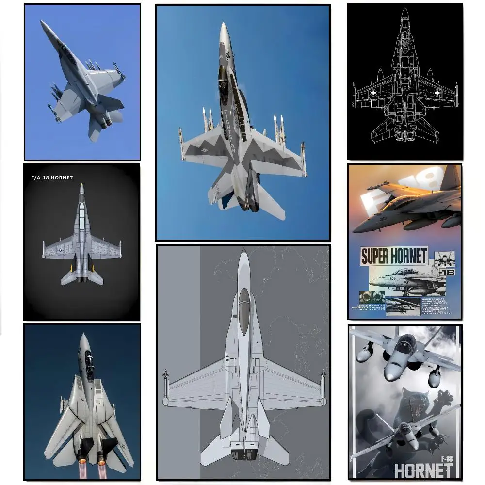 Carrier Fighter Jet F-FA-18EF Super Hornet Poster Artwork Self Adhesive Indoor Wall Hanging Room Decor Gift
