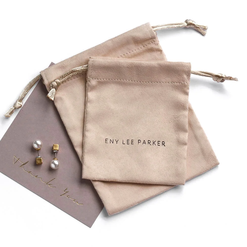 customized soft suede jewelry pouch jewelry packaging bag with custom logo