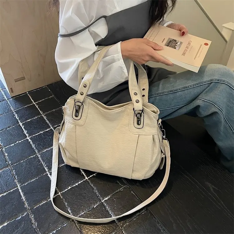 

Luxury Daily Leather Women Bag Elegant Paris Fashion Bag Vintage Casual Tote Bag Practical Crossbody Hand Bag