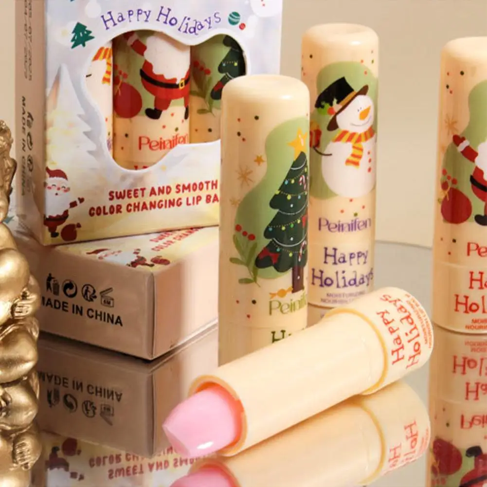 3pcs Temperature Color Changing ChristmasLipstick Set Clear Long Lasting Lips Color Change lip gloss Cosmetics