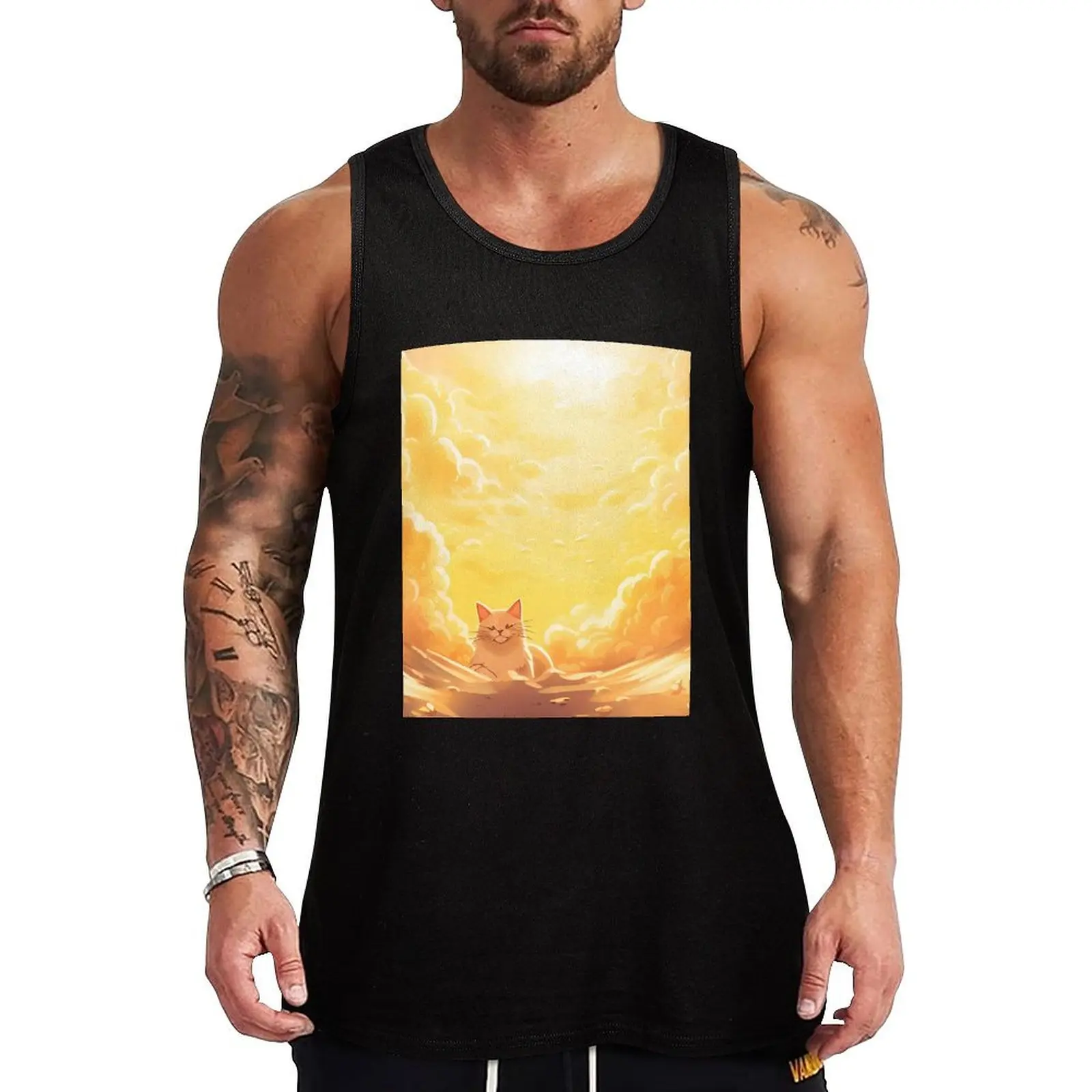 

Peanut Cat in the Clouds Tank Top Basic Cotton Tank Top Non-Shrink Casual Sleeveless