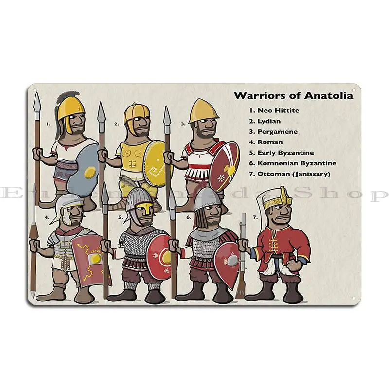 Anatolian Warriors Metal Sign Bar Cinema Iron Mural Design Tin Sign Poster