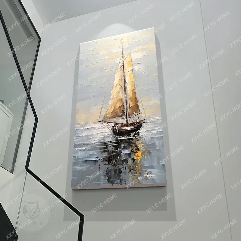 Entrance decorative painting corridor aisle three-dimensional sandstone abstract mural