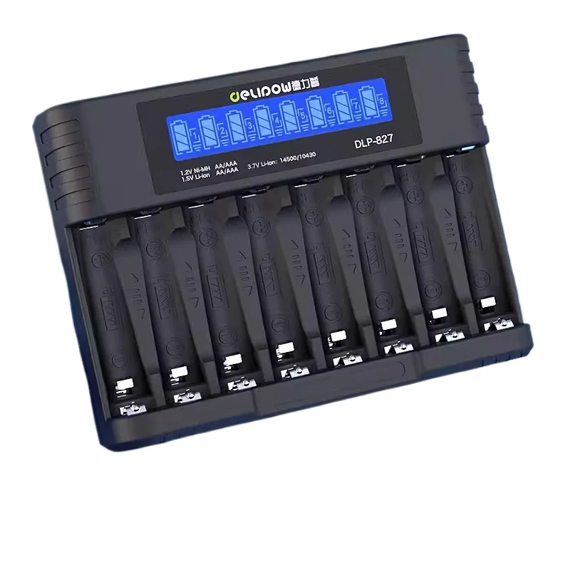 1,5 В, 3404 МВтч, 8 слотов, интеллектуальное зарядное устройство для литиевых аккумуляторов AA AAA