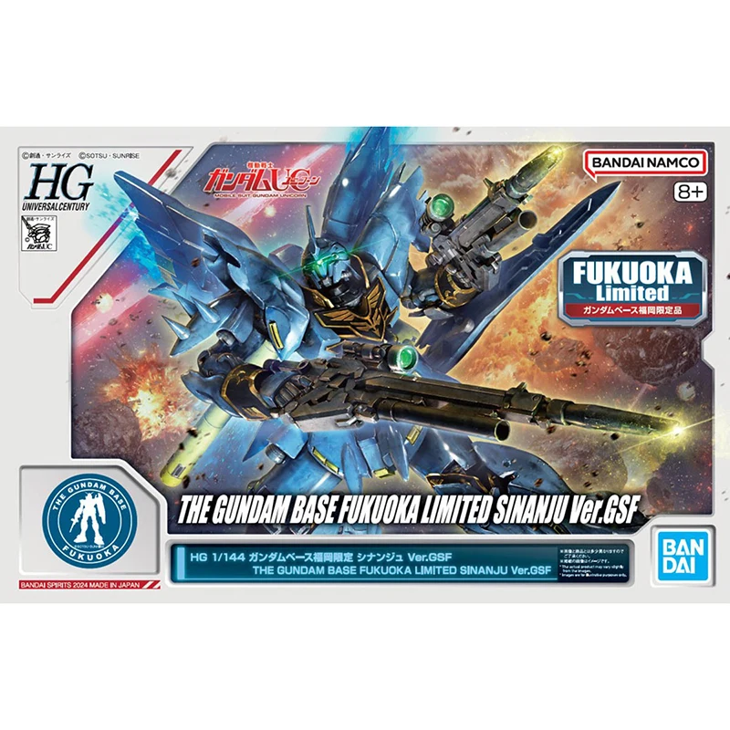 Bandai Genuine HGUC THE GUNDAM BASE FUKUOKA LIMITED SINANJU Ver.GSF Anime Action Figure Collectible Assembly Model Toys Gift Kid