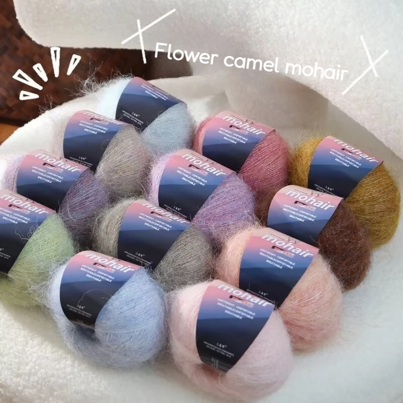 Jersey y bufanda de punto a mano con alpaca y mohair entrelazados con lana floral, bolas de lana de alpaca Suli y mohair